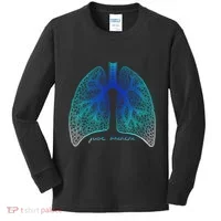 Positive Thinking "Just Breathe" Lungs Science Kids Long Sleeve Shirt thumb 0