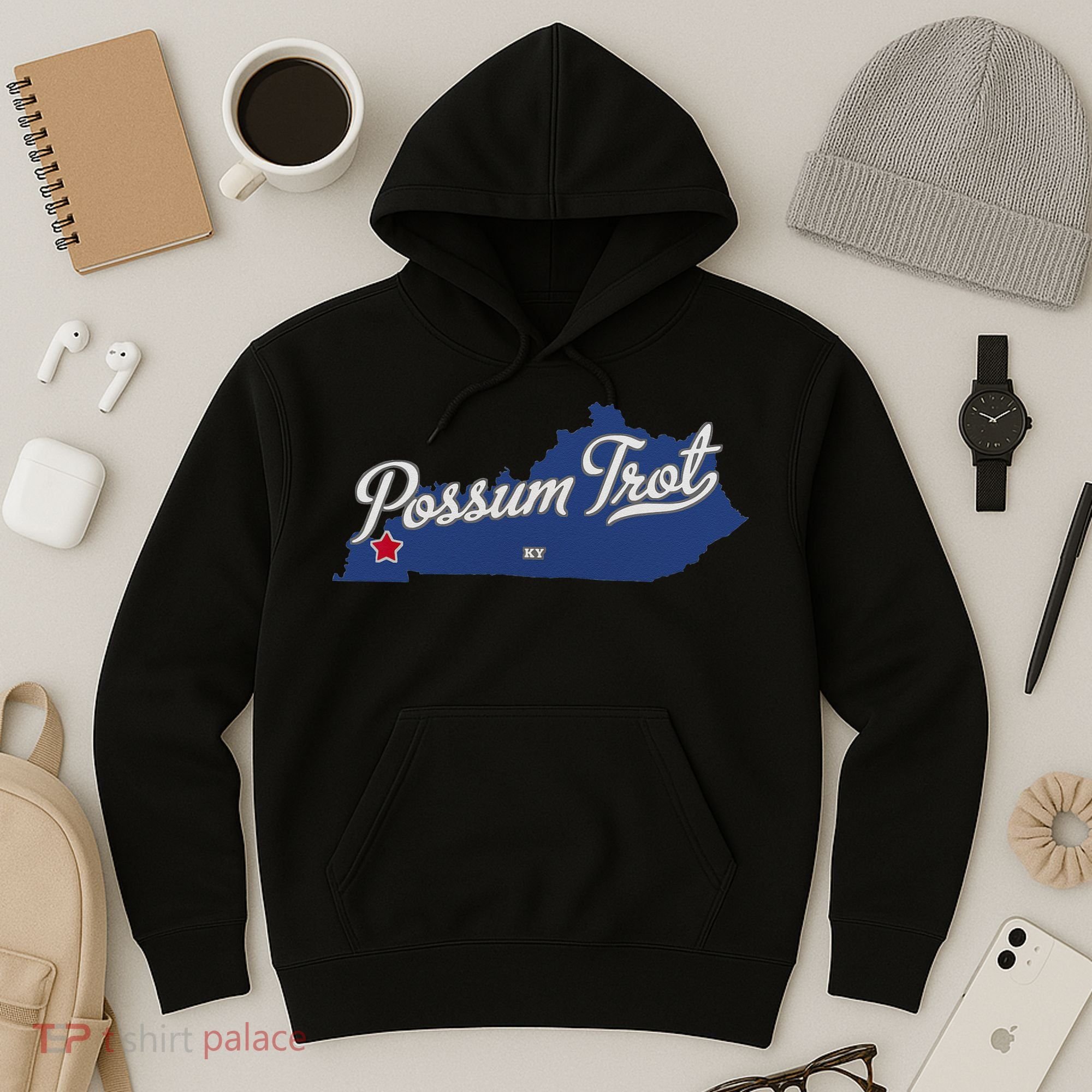 Possum Trot Kentucky KY Map Hoodie