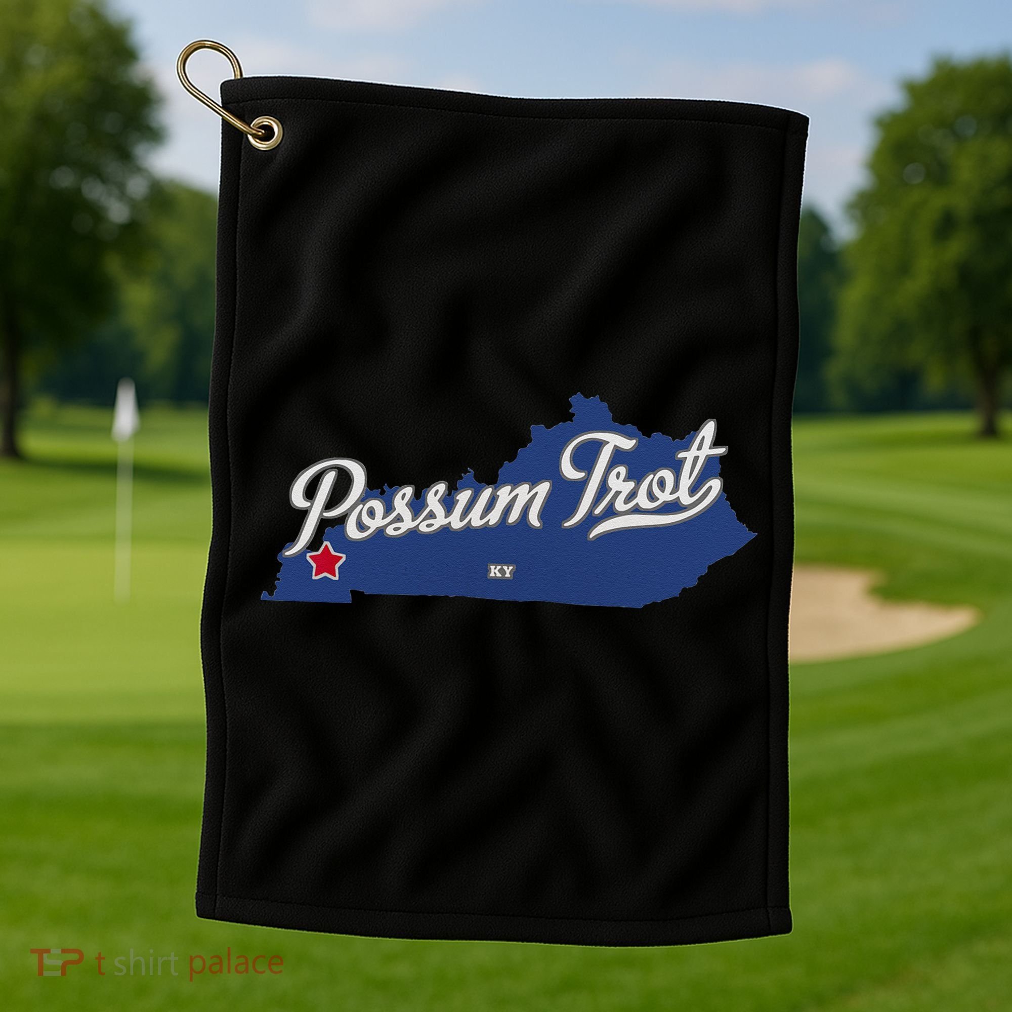 Possum Trot Kentucky KY Map Golf Towel