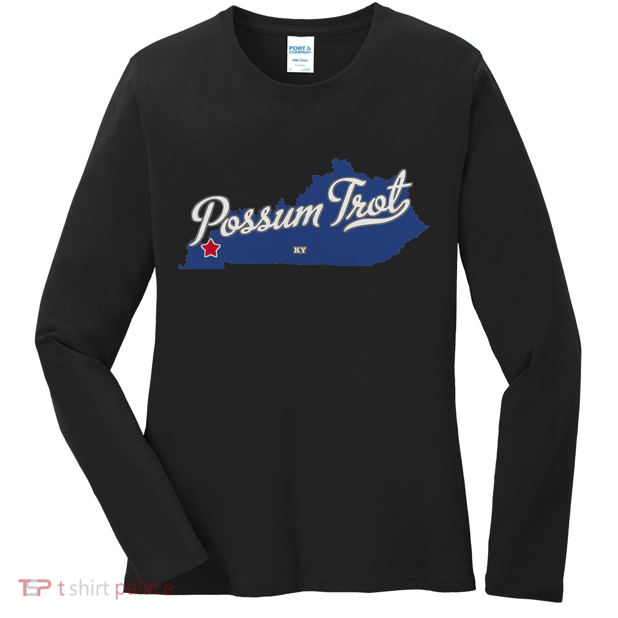 Possum Trot Kentucky KY Map Women's Long Sleeve Shirt
