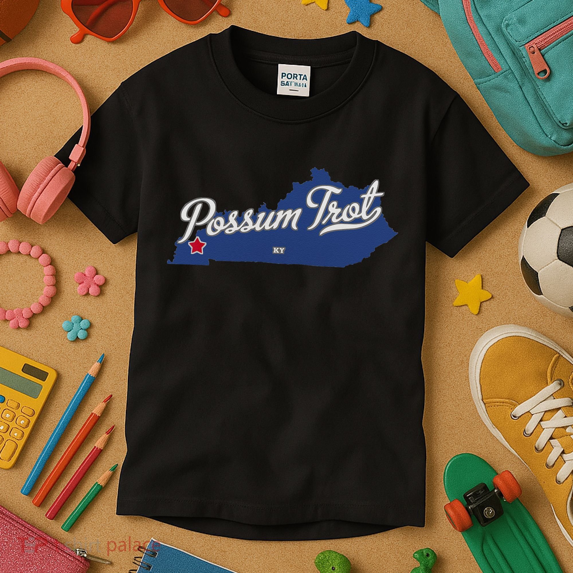 Possum Trot Kentucky KY Map Kids T-Shirt