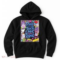 Pray Teach Love Repeat Christian Teacher Striped Hoodie thumb 0