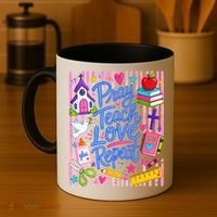 Pray Teach Love Repeat Christian Teacher Striped Coffee Mug thumb 4