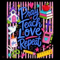 Pray Teach Love Repeat Christian Teacher Striped Coffee Mug thumb 5