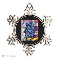Pray Teach Love Repeat Christian Teacher Striped Ornament thumb 0