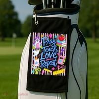Pray Teach Love Repeat Christian Teacher Striped Golf Towel thumb 2