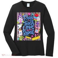 Pray Teach Love Repeat Christian Teacher Striped Women's Long Sleeve Shirt thumb 0