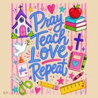 Pray Teach Love Repeat Christian Teacher Striped Long Sleeve Shirt thumb 2