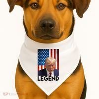 President Trump Legend American Flag USA-Made Doggie Bandana thumb 1