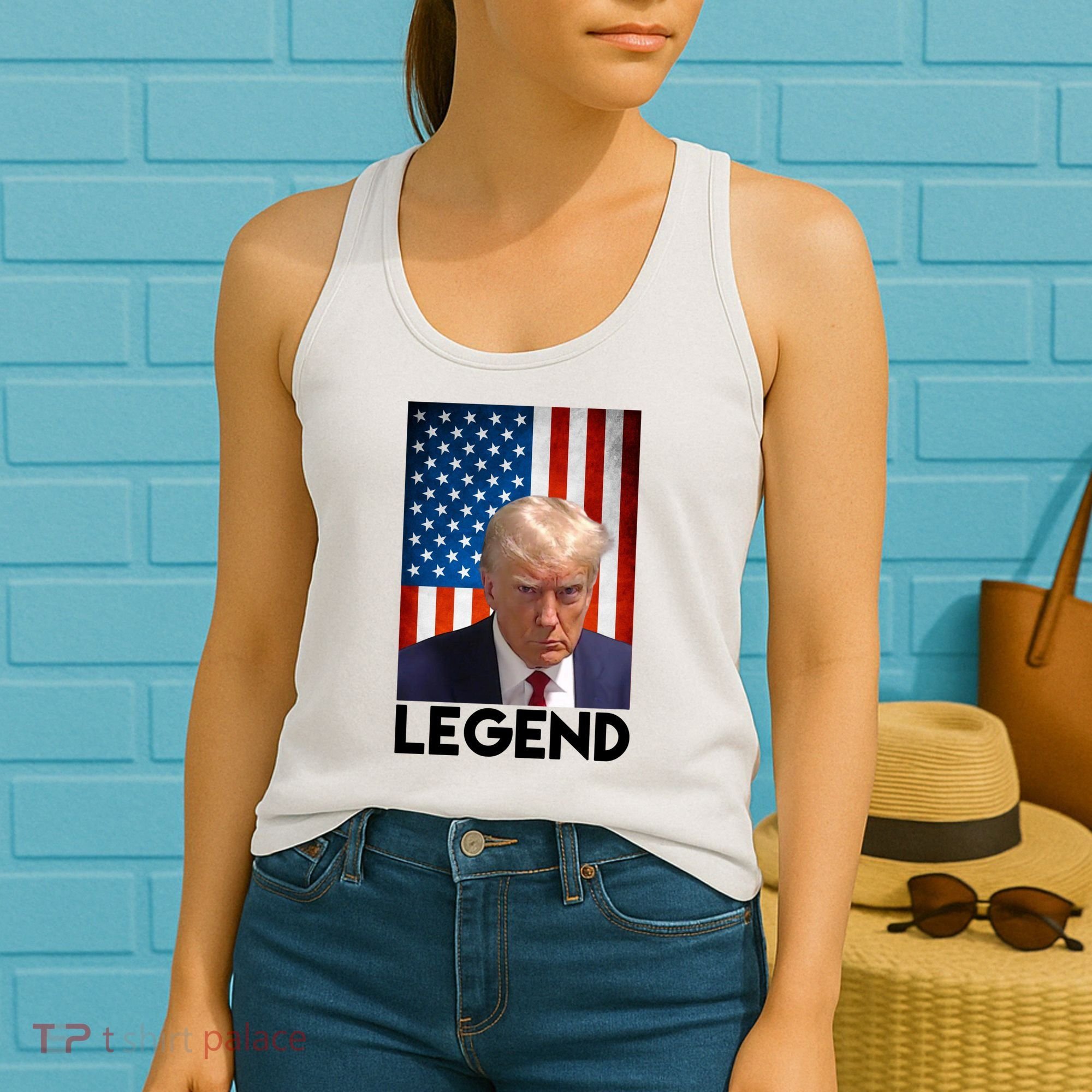 President Trump Legend American Flag Women's Tank Top
