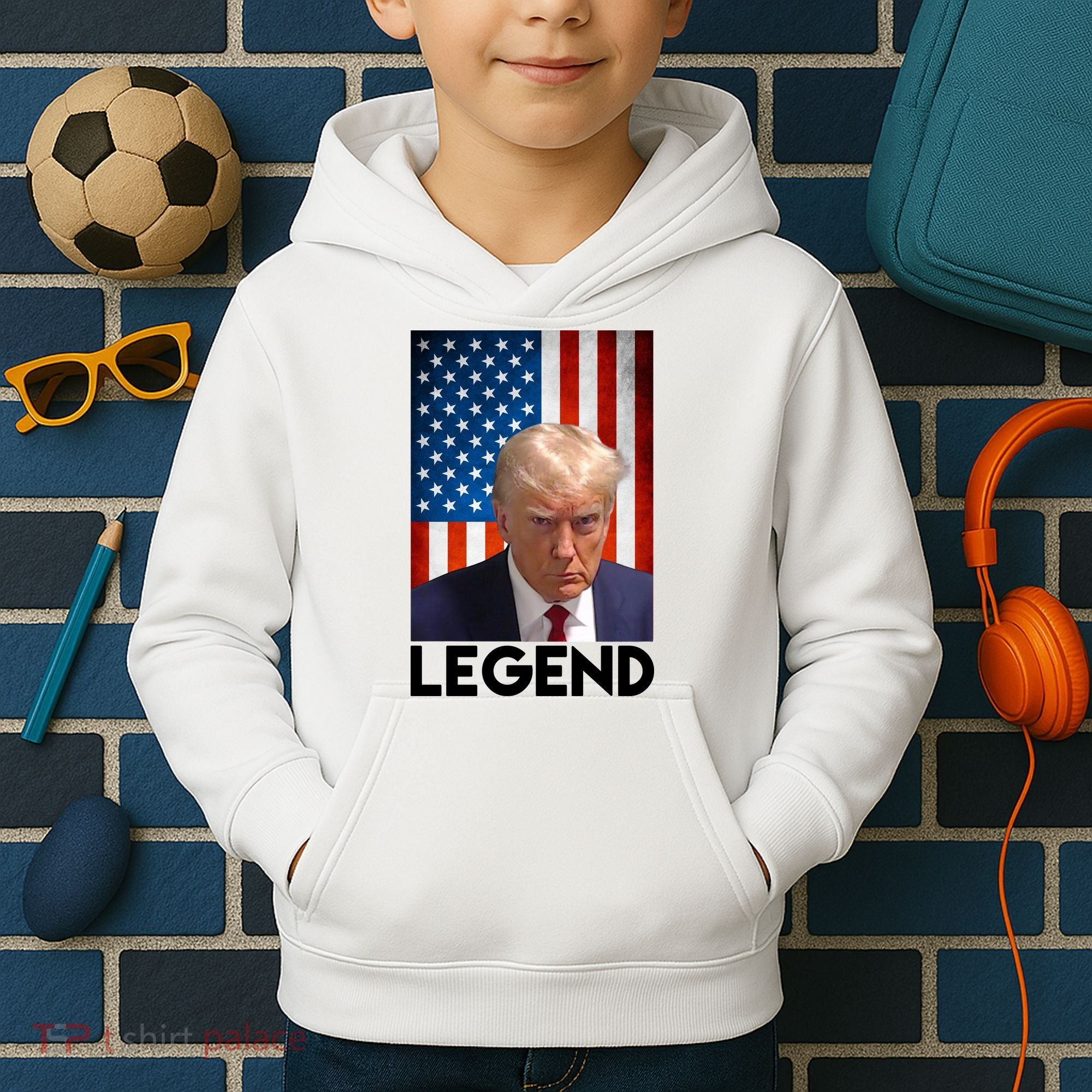 President Trump Legend American Flag Kids Hoodie