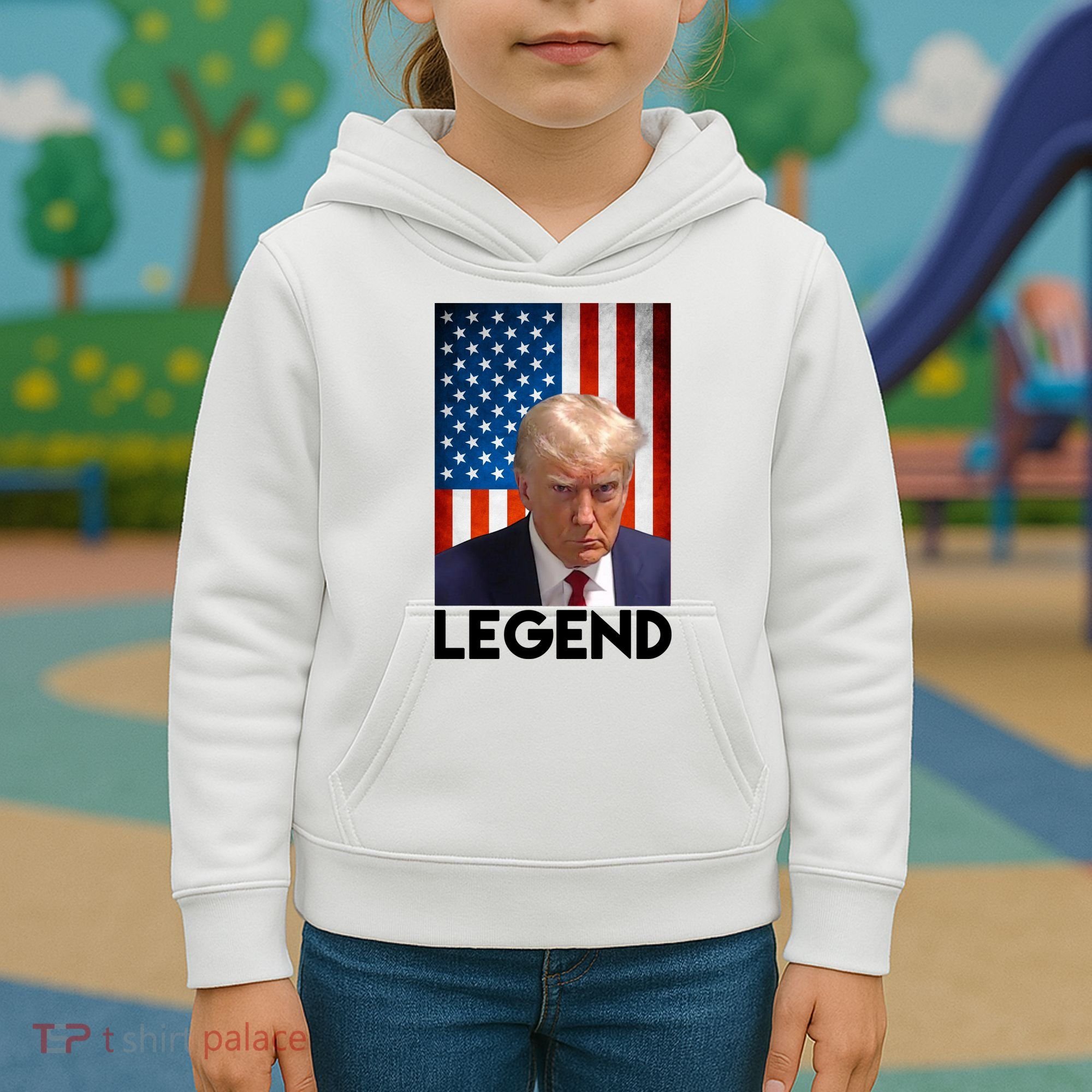 President Trump Legend American Flag Kids Hoodie