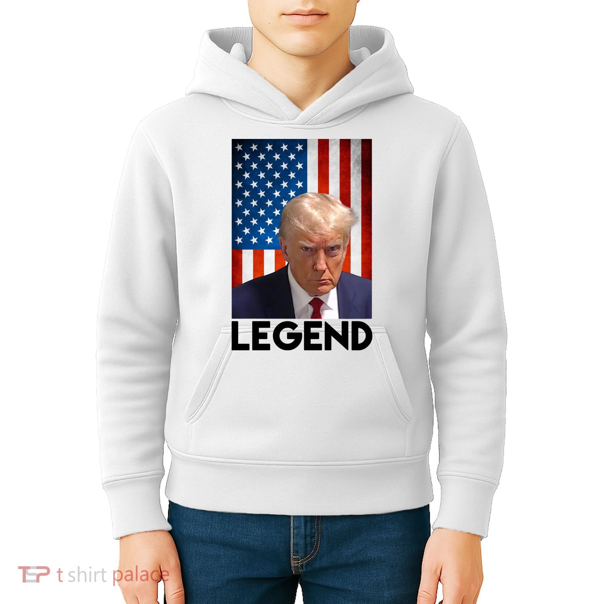 President Trump Legend American Flag Kids Hoodie