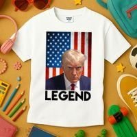 President Trump Legend American Flag Kids T-Shirt thumb 3