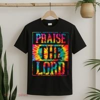 Praise The Lord Christian Faith Tie Dye Cute Christianity T-Shirt thumb 2