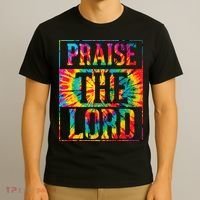Praise The Lord Christian Faith Tie Dye Cute Christianity T-Shirt thumb 3