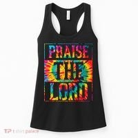 Praise The Lord Christian Faith Tie Dye Cute Christianity Women's Tank Top thumb 0