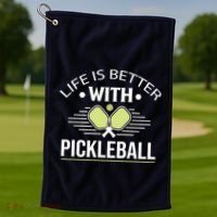 Pickleball T Life Is Better With Pickleball Golf Towel thumb 1