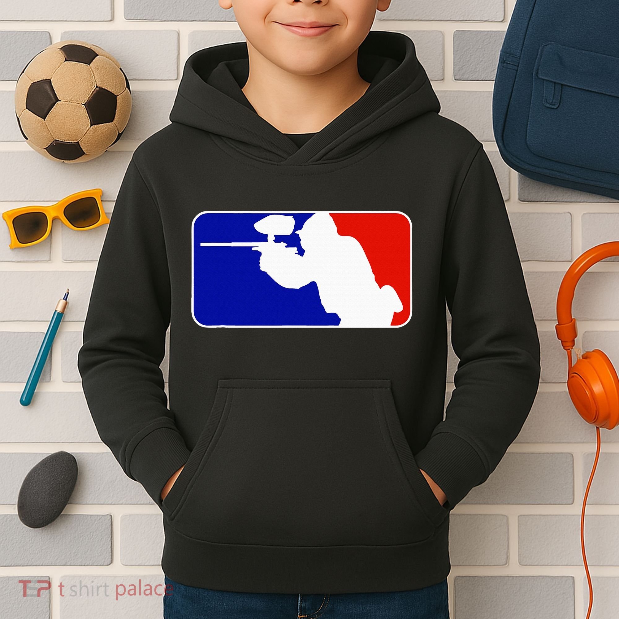 Paintball Tournament League Player Major Kids Hoodie