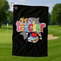 Preppy Teacher Last Day Of School Teacher Summer Golf Towel thumb 1
