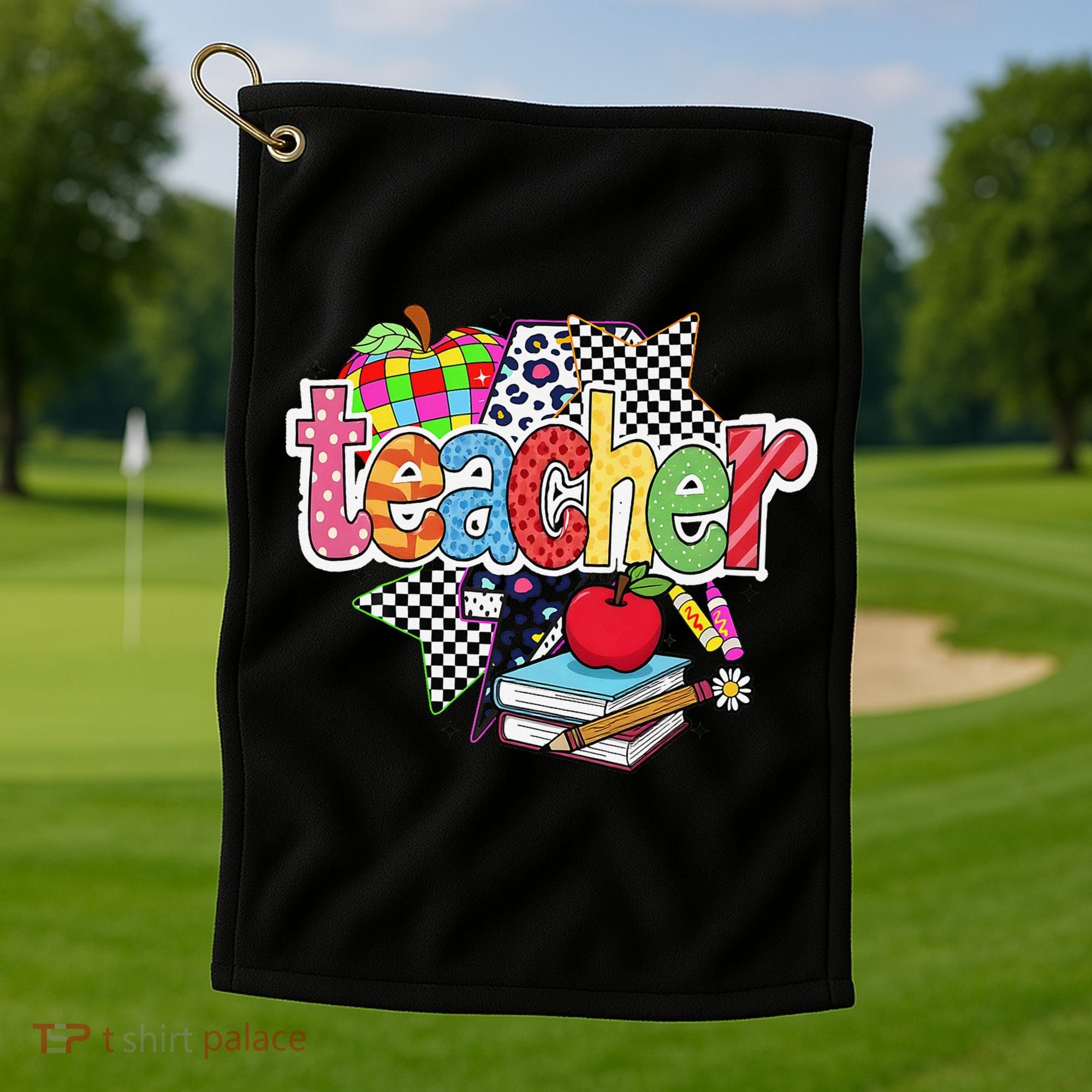 Preppy Teacher Last Day Of School Teacher Summer Golf Towel