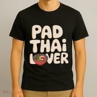 Pad Thai Lover Funny Humor Food Text Joke Loves Pad Thai T-Shirt thumb 3