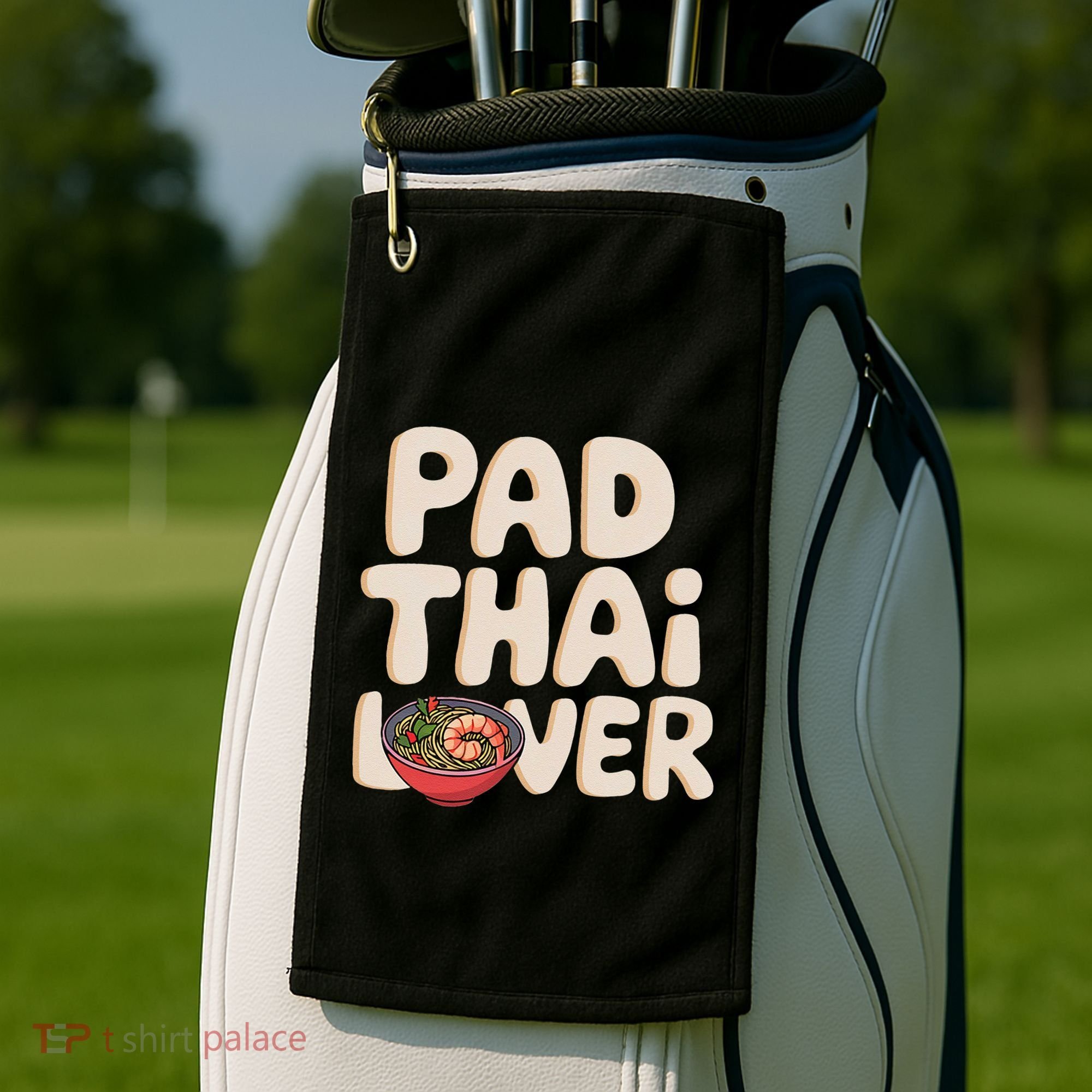 Pad Thai Lover Funny Humor Food Text Joke Loves Pad Thai Golf Towel