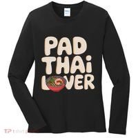 Pad Thai Lover Funny Humor Food Text Joke Loves Pad Thai Women's Long Sleeve Shirt thumb 0