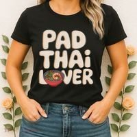 Pad Thai Lover Funny Humor Food Text Joke Loves Pad Thai Women's T-Shirt thumb 2