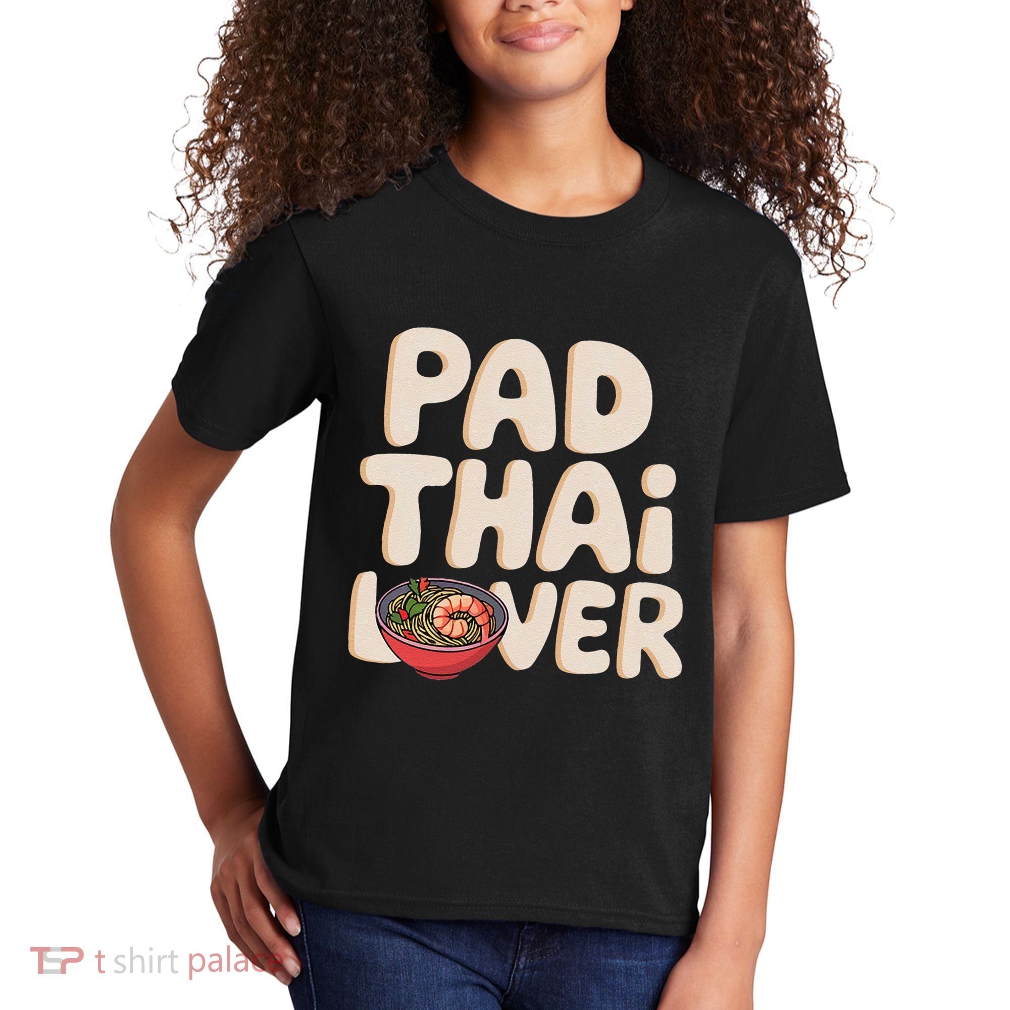 Pad Thai Lover Funny Humor Food Text Joke Loves Pad Thai Kids T-Shirt