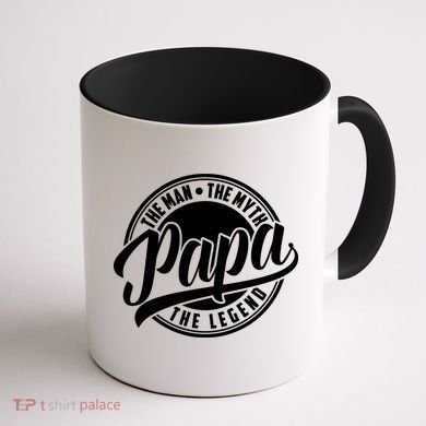 Papa The Man Myth Legend Fathers Day Certified Dad Gift Coffee Mug back