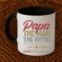 Papa The Man The Myth The Bad Influence Funny FatherS Day Coffee Mug thumb 2