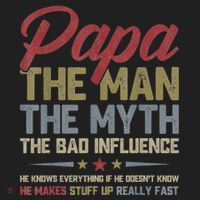Papa The Man The Myth The Bad Influence Funny FatherS Day Golf Towel thumb 3