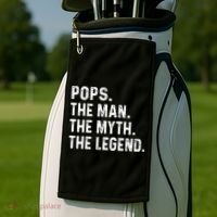 Pops The Man The Myth The Legend Fathers Day Gift Golf Towel thumb 2