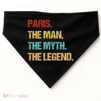 Paris The Man The Myth USA-Made Doggie Bandana thumb 0