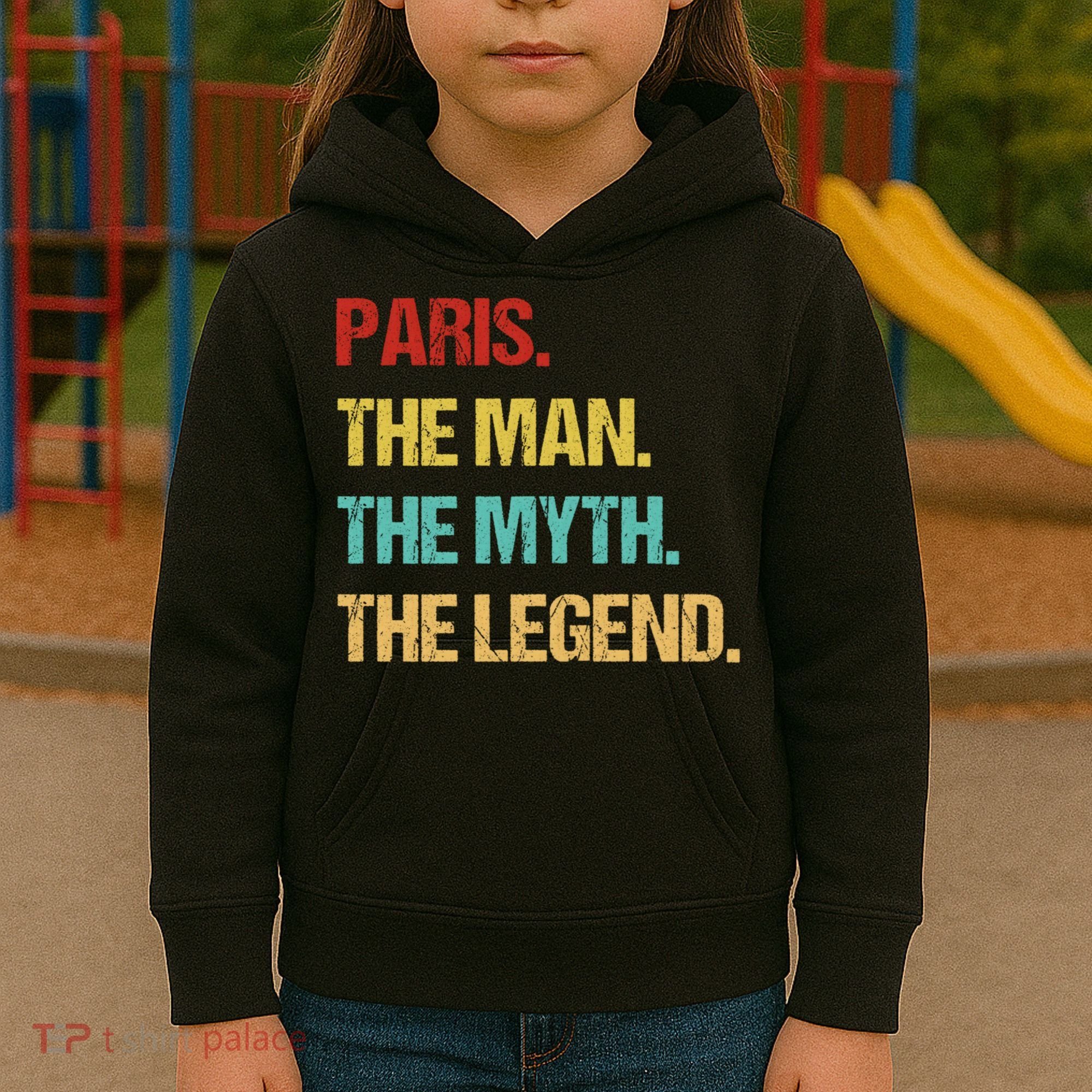 Paris The Man The Myth Kids Hoodie
