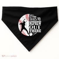 Proud ThatS My Nephew Out There Baseball Aunt Uncle Graphic USA-Made Doggie Bandana thumb 0
