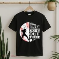Proud ThatS My Nephew Out There Baseball Aunt Uncle Graphic T-Shirt thumb 2