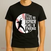 Proud ThatS My Nephew Out There Baseball Aunt Uncle Graphic T-Shirt thumb 3