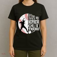 Proud ThatS My Nephew Out There Baseball Aunt Uncle Graphic T-Shirt thumb 4