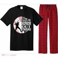 Proud ThatS My Nephew Out There Baseball Aunt Uncle Graphic Pajama Set thumb 0
