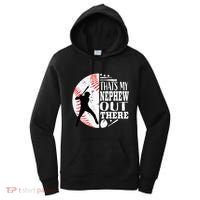 Proud ThatS My Nephew Out There Baseball Aunt Uncle Graphic Women's Hoodie thumb 0