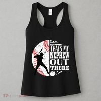 Proud ThatS My Nephew Out There Baseball Aunt Uncle Graphic Women's Tank Top thumb 3