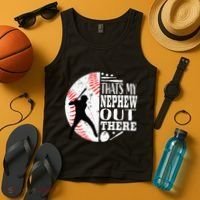 Proud ThatS My Nephew Out There Baseball Aunt Uncle Graphic Tank Top thumb 4
