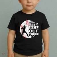 Proud ThatS My Nephew Out There Baseball Aunt Uncle Graphic Toddler T-Shirt thumb 2