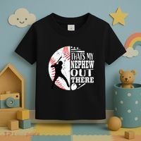 Proud ThatS My Nephew Out There Baseball Aunt Uncle Graphic Toddler T-Shirt thumb 3