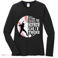Proud ThatS My Nephew Out There Baseball Aunt Uncle Graphic Women's Long Sleeve Shirt thumb 0