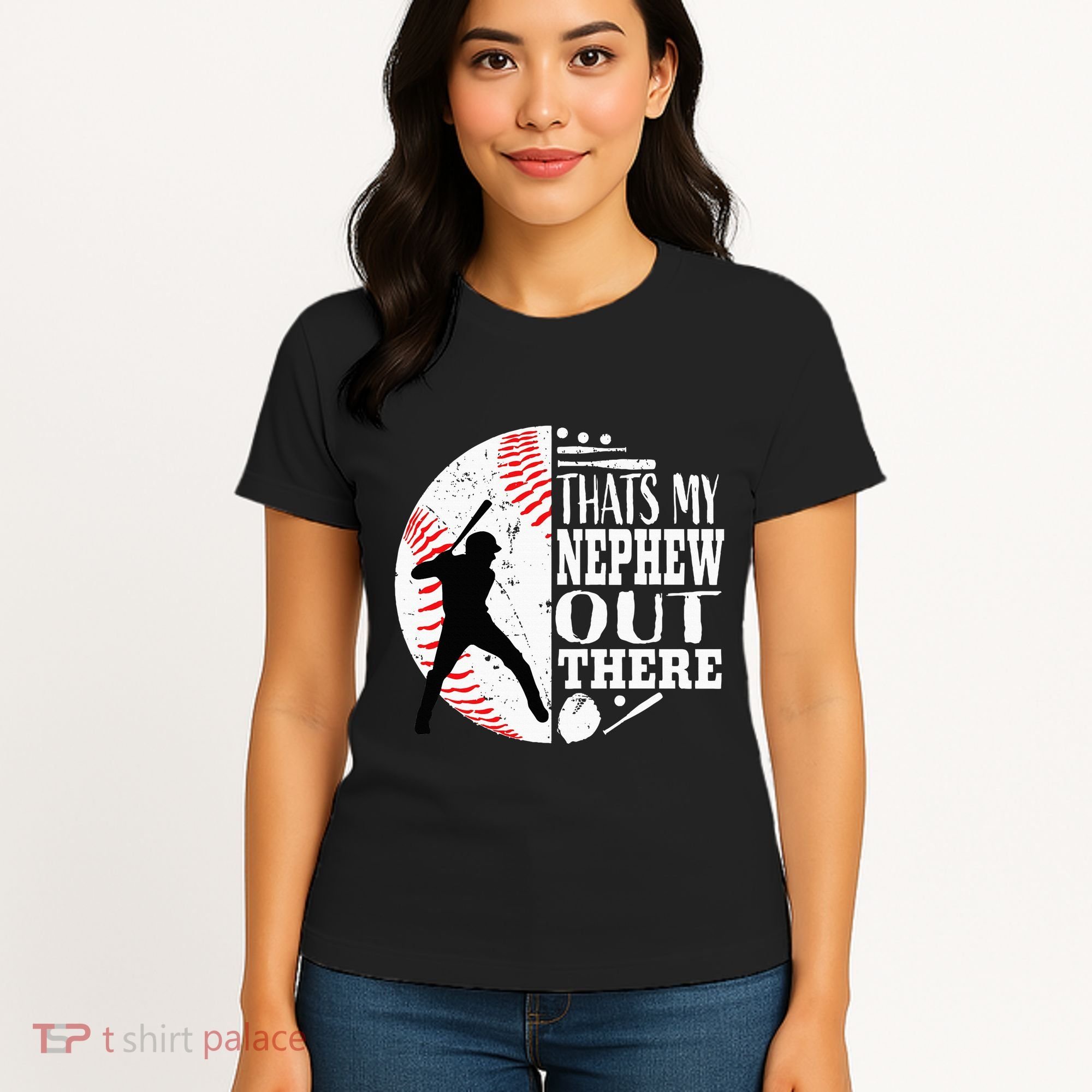 Proud ThatS My Nephew Out There Baseball Aunt Uncle Graphic Women's T-Shirt
