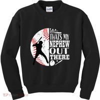 Proud ThatS My Nephew Out There Baseball Aunt Uncle Graphic Kids Sweatshirt thumb 0