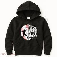 Proud ThatS My Nephew Out There Baseball Aunt Uncle Graphic Kids Hoodie thumb 0